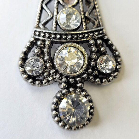 Cross Pendant Necklace with Rhinestones - Picture 9 of 14